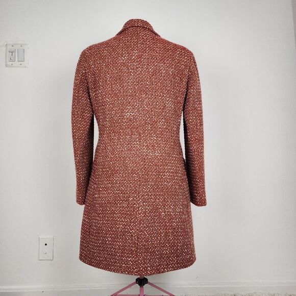 Rodel Spa Italy Wool Blend Coat Red White Cream Fall Winter Size 10 - Picture 3 of 16